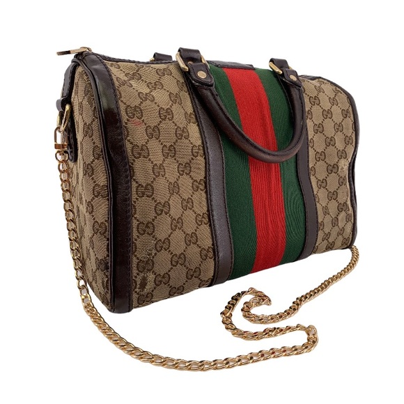 VINTAGE GUCCI WEB ORIGINAL GG BOSTON MM - Picture 3 of 14